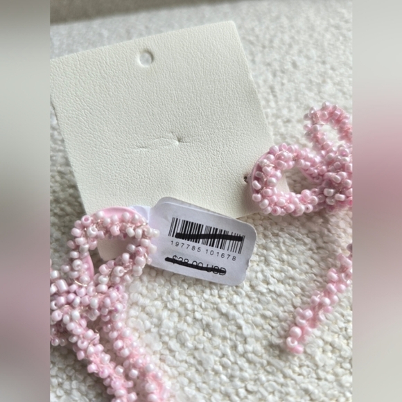 Free People, Brandy Bow Dangles Earrings, Pink - NWT! - Picture 6 of 6